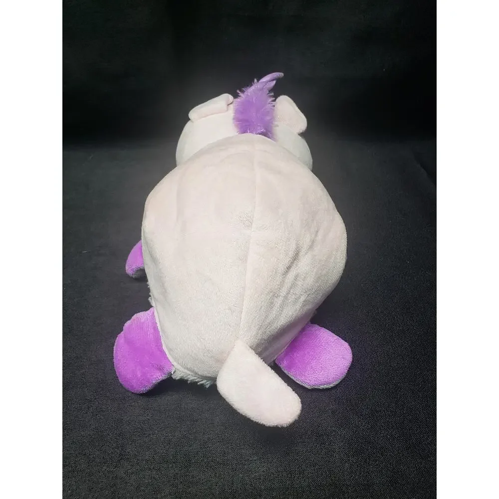 Flip A Zoo Stuffed Plush Animal/s Pink & Purple Unicorn & Blue Eyed Elephant